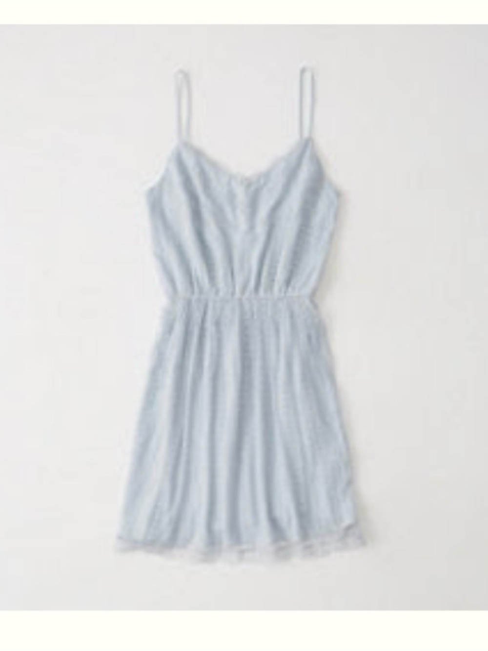 Abercrombie & Fitch Embroidered Mesh Lace Light Blue Strap Summer Dress Size XS